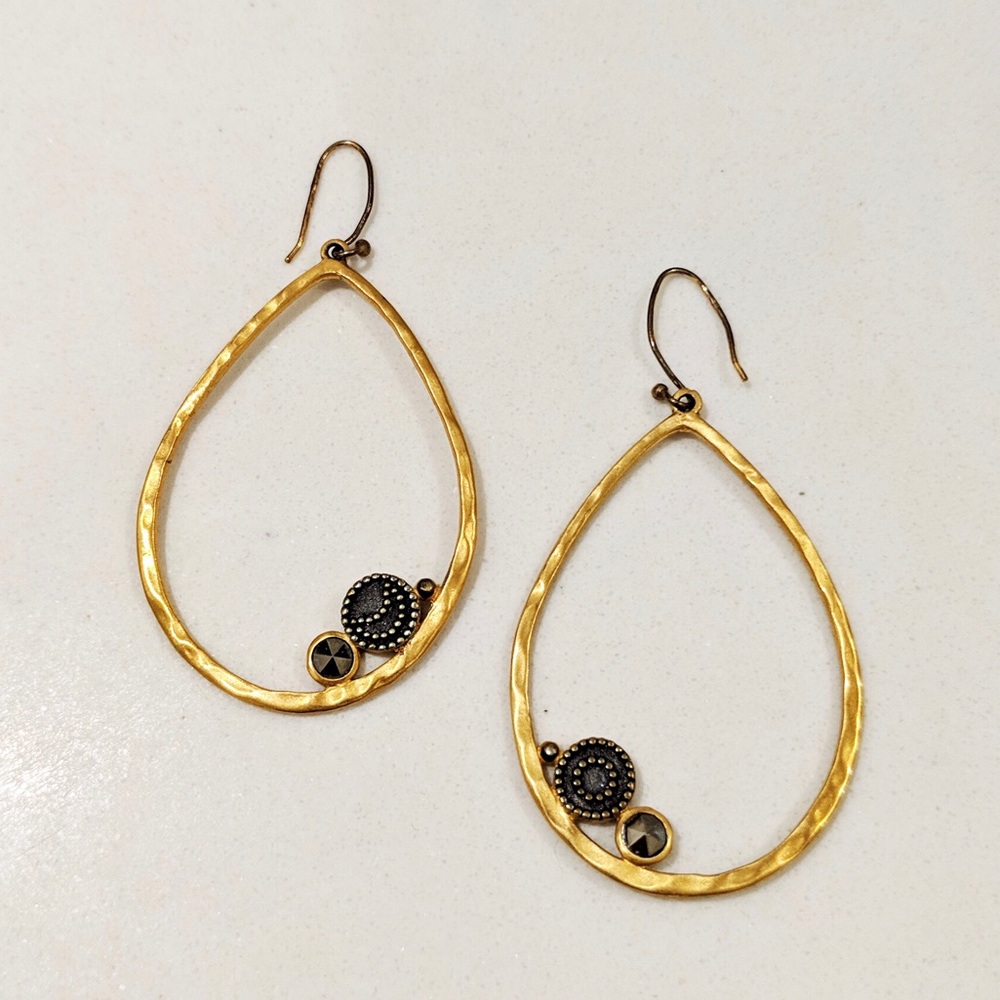 Satya Jewelry Pyrite Sun and Moon Earrings